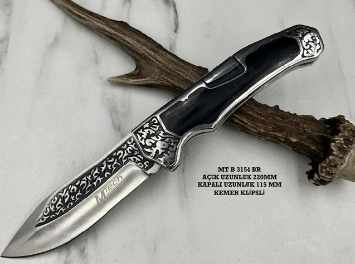 Mtech MTB3154 BR özel seri işlemeli çakı bıçağı